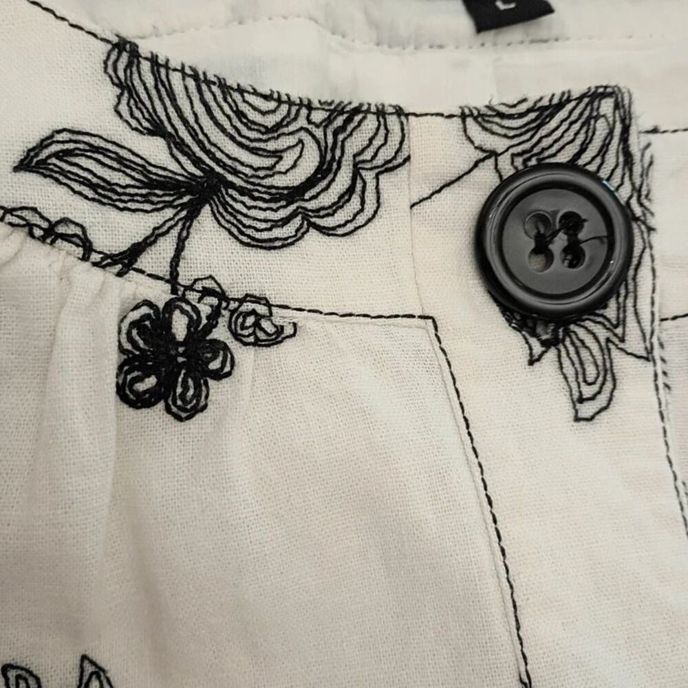 Windridge By Cheryl Nash Women's Top Linen Blend 2 Front Pockets Embroidered - Picture 16 of 16